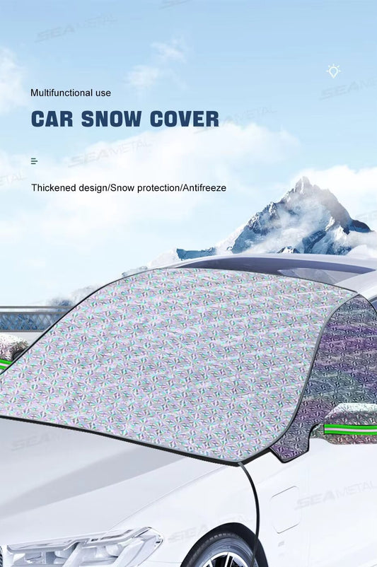 Universal Windshield Cover, Snow and Sun Protection with Windproof Strap